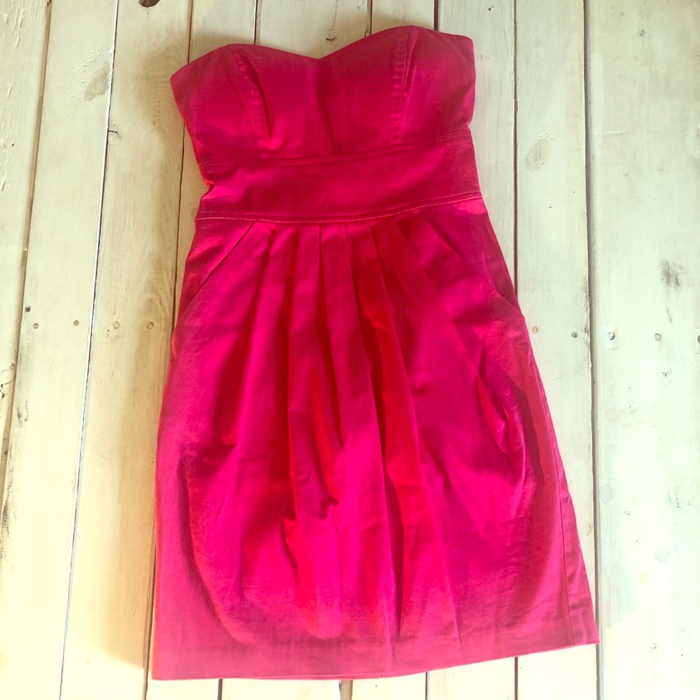 Strapless Pleated Summer Dress